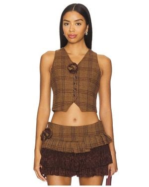 ZEMETA Rosette Wool Vest - Brown