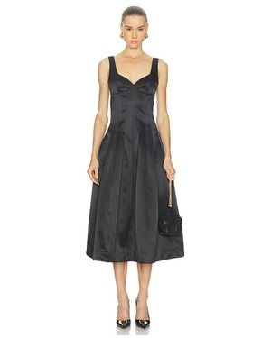 Nicholas Cory Corset Waist Midi Dress - Black