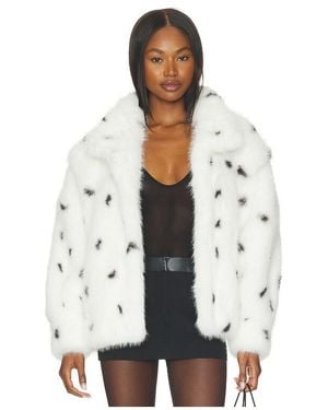 DUCIE Katja Faux Fur Jacket - White