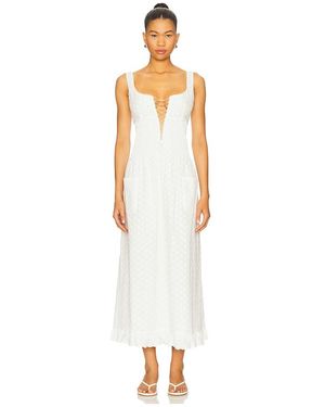 Mirror Palais Kleid Mit Zierösen Pin Tuck - Weiß