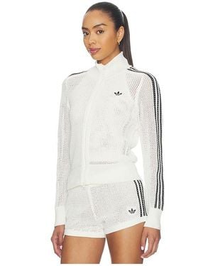 adidas Originals Knitted Crochet Firebird Track Top - White