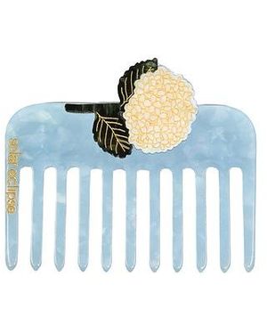 Solar Eclipse Peine De Bolsillo Con Hortensia Pintada A Mano Hand-Painted Hydrangea Pocket Comb En Color Belleza: Na Talla - Azul