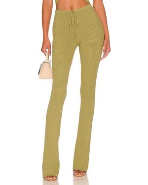 Camila Coelho Artemis Lace Up Knit Pant - Green