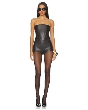 retroféte Pernille Leather Romper - Black