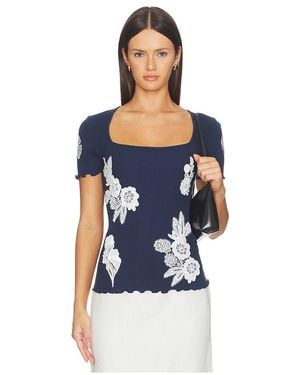 OperaSPORT Elva Seamless T-shirt en Navy - Bleu