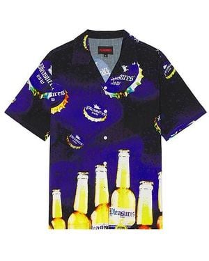 Pleasures Cerveza Camp Shirt - Blue