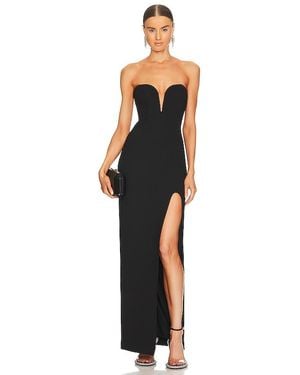 Nicholas Tena Deep V Sweetheart Strapless Gown - Black