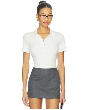 Commando Neoprene Polo Bodysuit - White