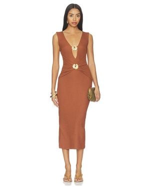 PATBO Cora Knit Midi Dress - Brown