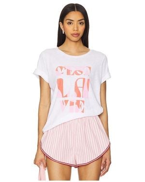 Sundry Cest La Vie Rolled Sleeve Tee - White