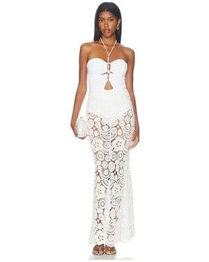 PATBO Gal Embroidery Maxi Dress - White