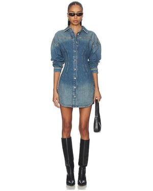 GOOD AMERICAN Shaped Denim Dress - Blue