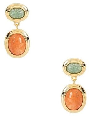 Luv Aj Pendientes De Tachuela Sunset En Color Oro Metálico Talla - Blanco