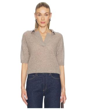 NAADAM Cloud Cashmere Short Sleeve Polo - Blue
