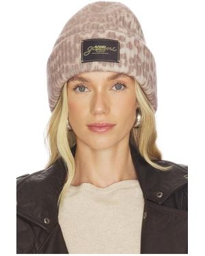 Ganni Beanie Graphic Mix Printed Leopard - Natur