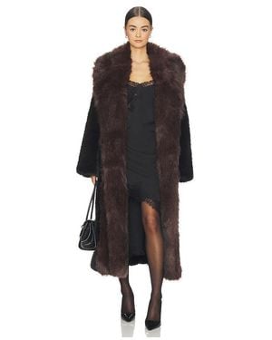 WeWoreWhat Faux Fur Belted Jacket - Black