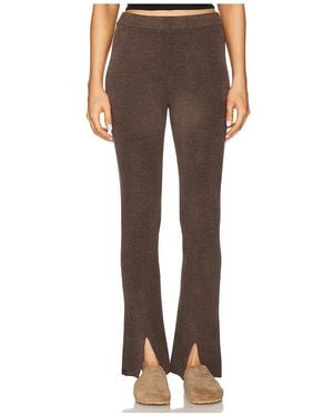 Barefoot Dreams Cozychic Ultra Lite Front Slit Pant - Brown