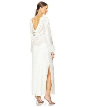 Line & Dot Gloss Midi Dress - White