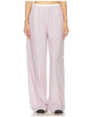 Helsa Wide Stripe Poplin House Pants - Pink