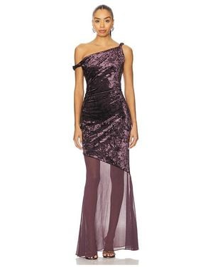 Line & Dot Taron Mix-Media Maxi Dress - Red