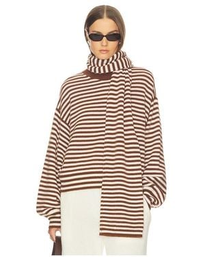 SRG Waldo Striped Cashmere Jumper & Scarf - Natural
