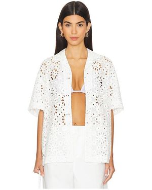 WAO Embroidered Floral Shirt - White