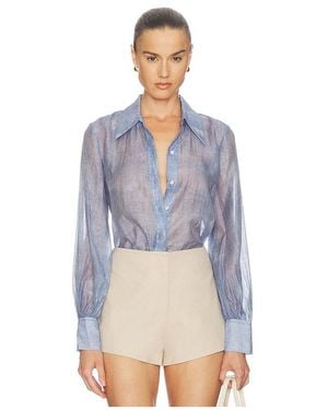 L'Agence 'Agence Jayleen Button Down Blouse - Blue