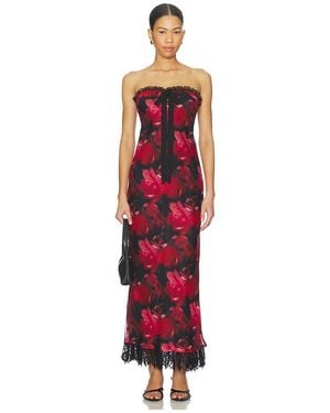 For Love & Lemons Dark Romance Maxi Dress - Red