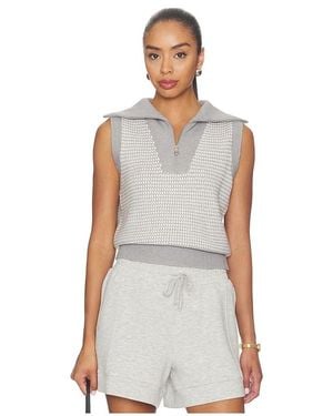 Varley Peterson Half Zip Knit Top - Weiß