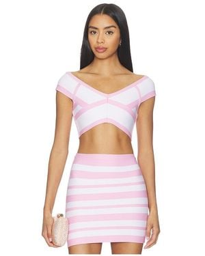 Hervé Léger The Spotlight Crop Top - White