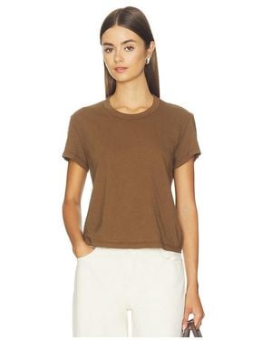 James Perse Shrunken Crew Neck Short Sleeve Tee - Brown
