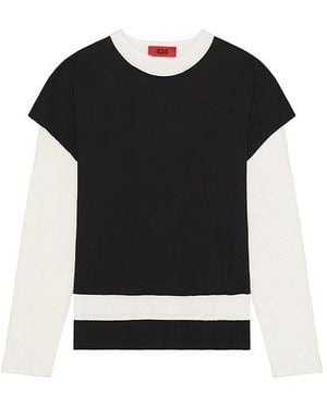 424 Double Layer Distressed Tee - Black