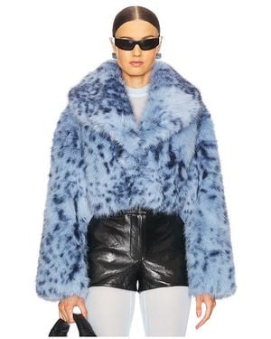 Lamarque Danika Faux Fur Coat - Blue