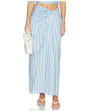 Jonathan Simkhai Liorra Yarn-Dye Draped Skirt - Blue
