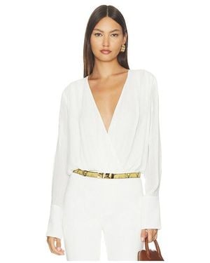 FAVORITE DAUGHTER The Stripe Jacquard Date Blouse - White