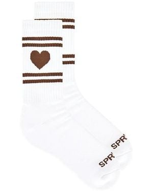 SPRWMN Heart Logo Crew Socks - White