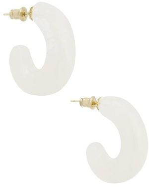 Casa Clara Acacia Hoop Earrings - White