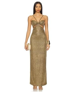 PATBO Golden Weave Gown - White