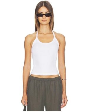 Enza Costa Cotton Rib Halter - White