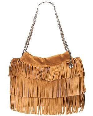 Tory Burch Fleming Fringe Hobo Bag - Brown