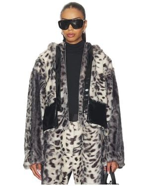 AKNVAS Hesse Faux Fur Leopard Jacket - Black
