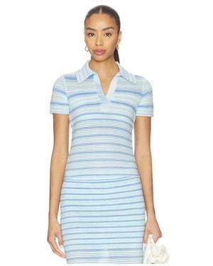 Jonathan Simkhai Paxton Knit Polo - Blue