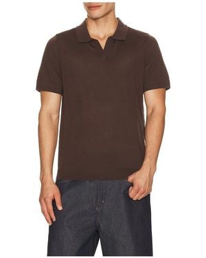 Onia Extra Fine Merino Wool Johnny Polo - Black