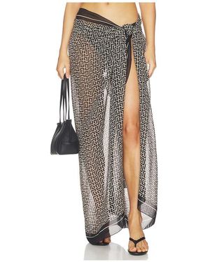 Balmain Monogramme Cover Up Pareo - Black
