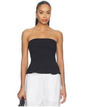 Susana Monaco Tube Gathered Flare Top - Black