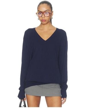 ALL THE WAYS Astoria V Neck Jumper - Blue