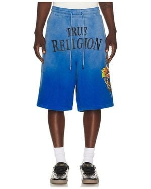 TRUE RELIGION Floral Snake Mikey Sweatshorts - Blue