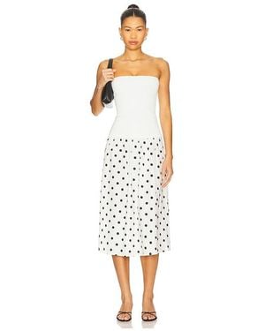 WeWoreWhat Geripptes Baumwoll-Midikleid - Weiß
