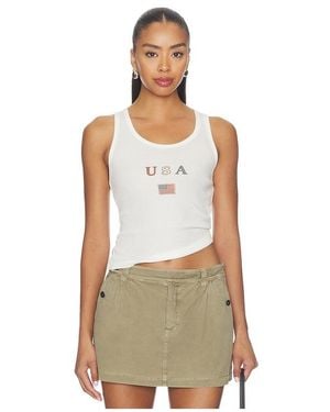 The Laundry Room Lil Usa Flag Rib Tank - White