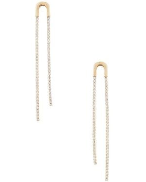 Ettika Double Chain Drop Earrings - Metallic